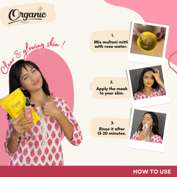 Organic & Pure Multani Mitti & Rose Water - Image 2
